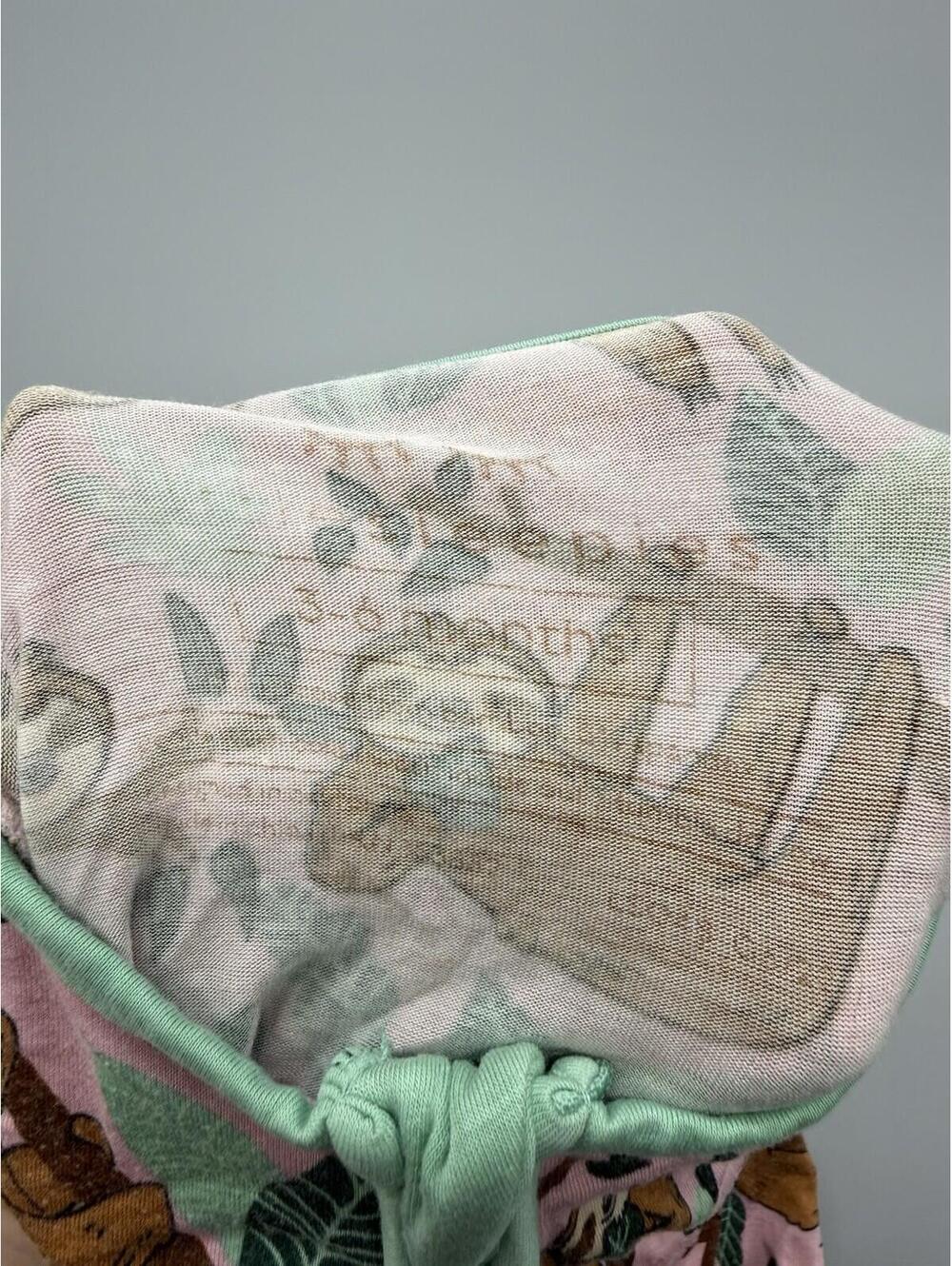 Little Sleepies Pink Green Sloth Animal Print 3-6 Months Zip One-Piece - Picture 3 of 9